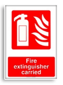 Fire extinguisher carried sign