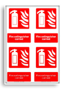 Fire extinguisher carried sign