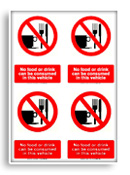 No food or drink signs 