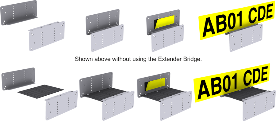 Bracket, stepped, 25 - 150mm, Kit
