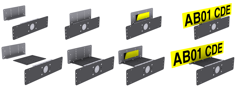 Bracket, stepped, 25 - 150mm, with 3rd Party Long Plate Platform, Kit